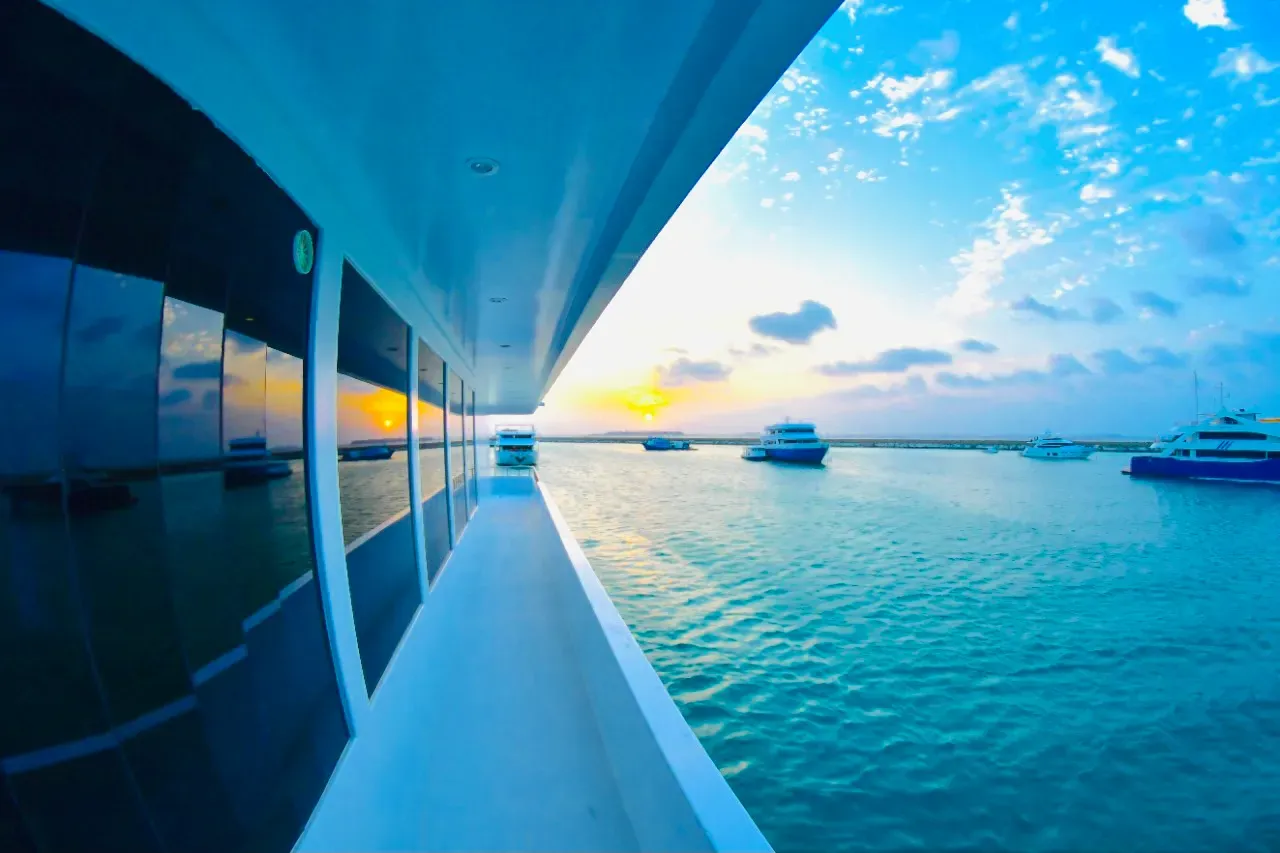 Закат с борта яхты