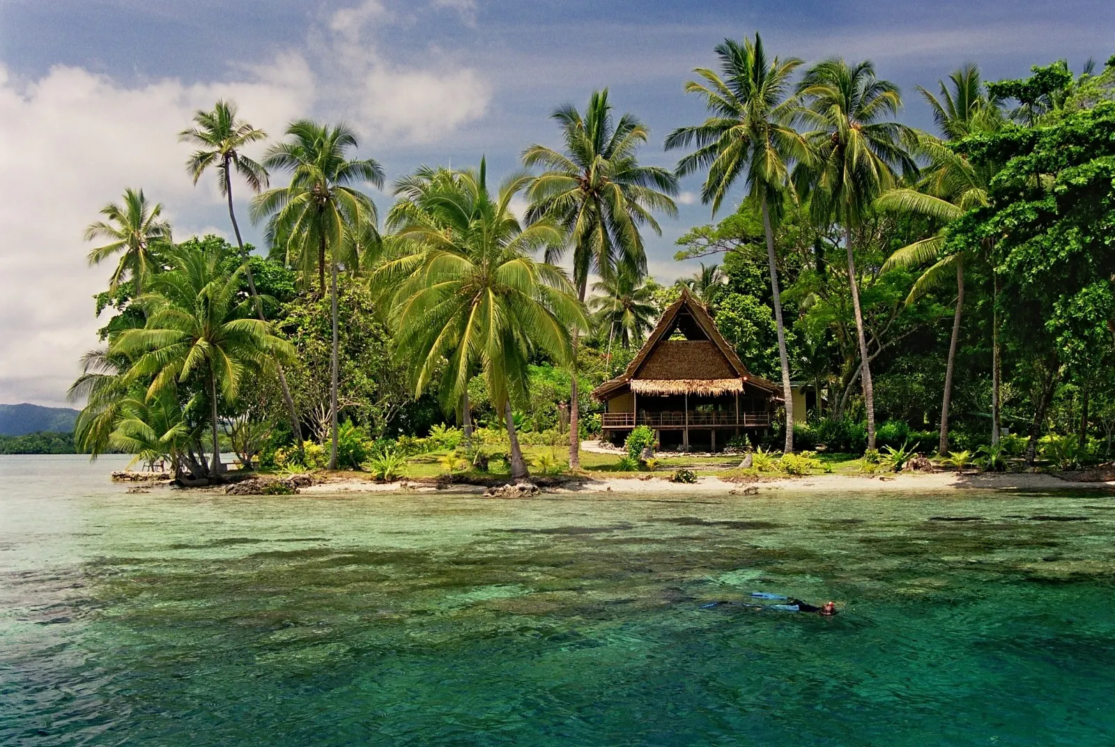 The resort seen from the water