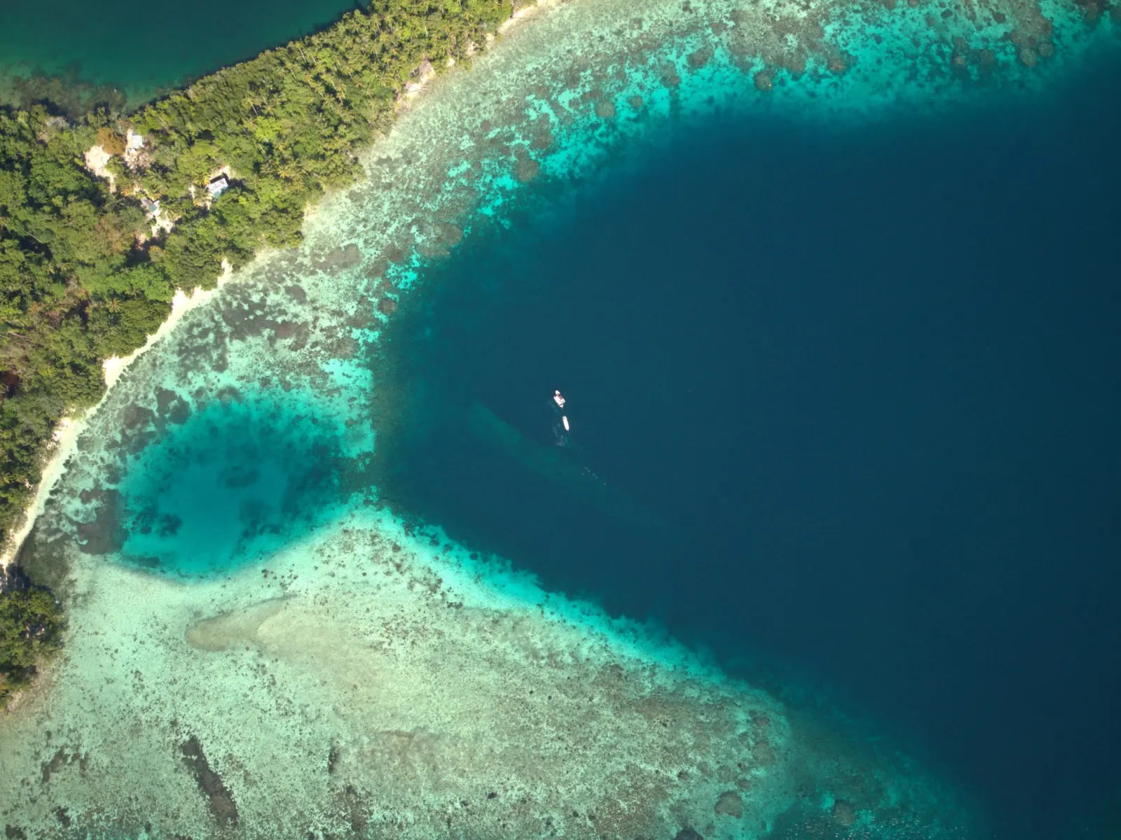 Reef and drop-off from above