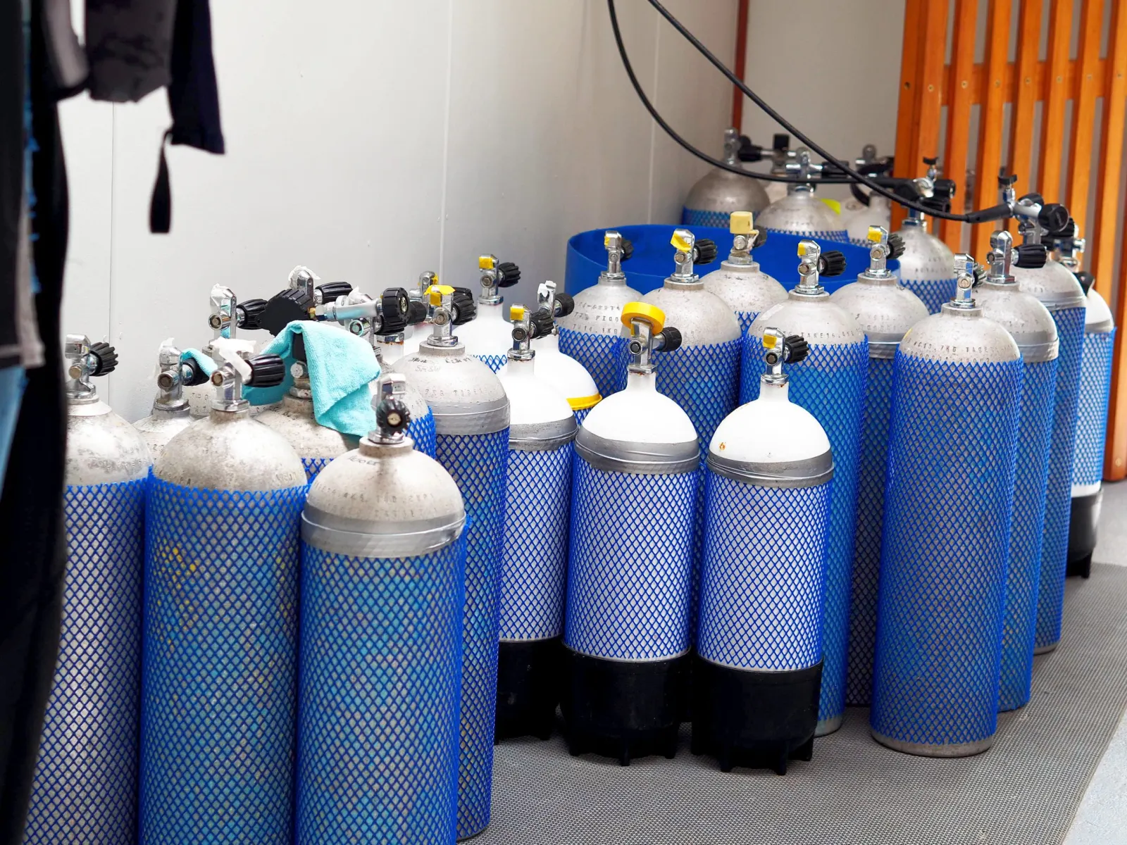 Tanks at the dive centre
