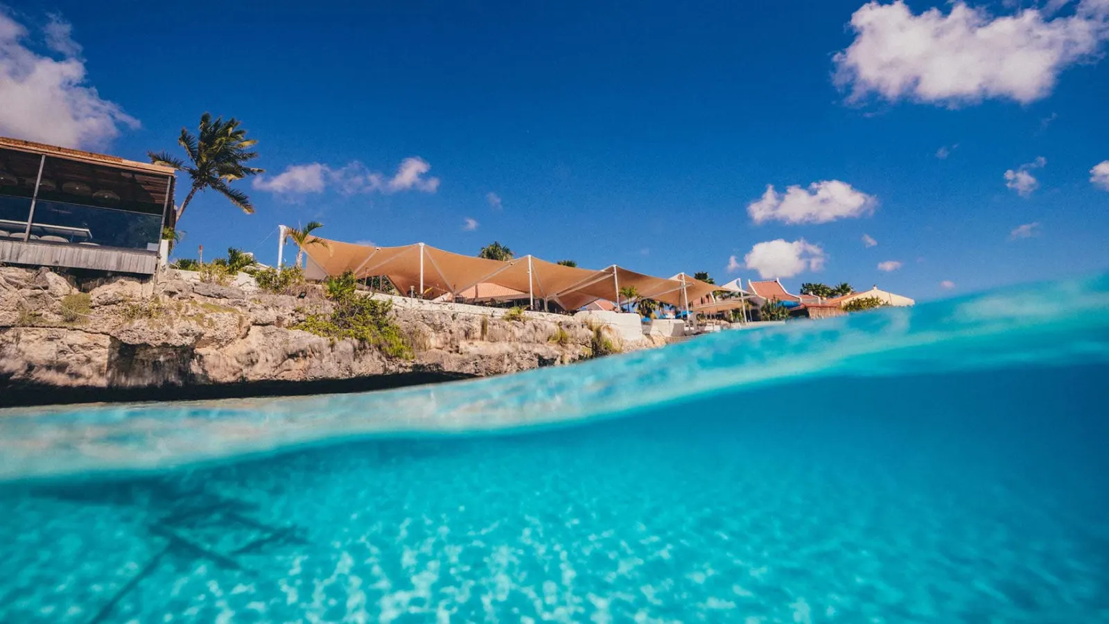 The resort shoreline