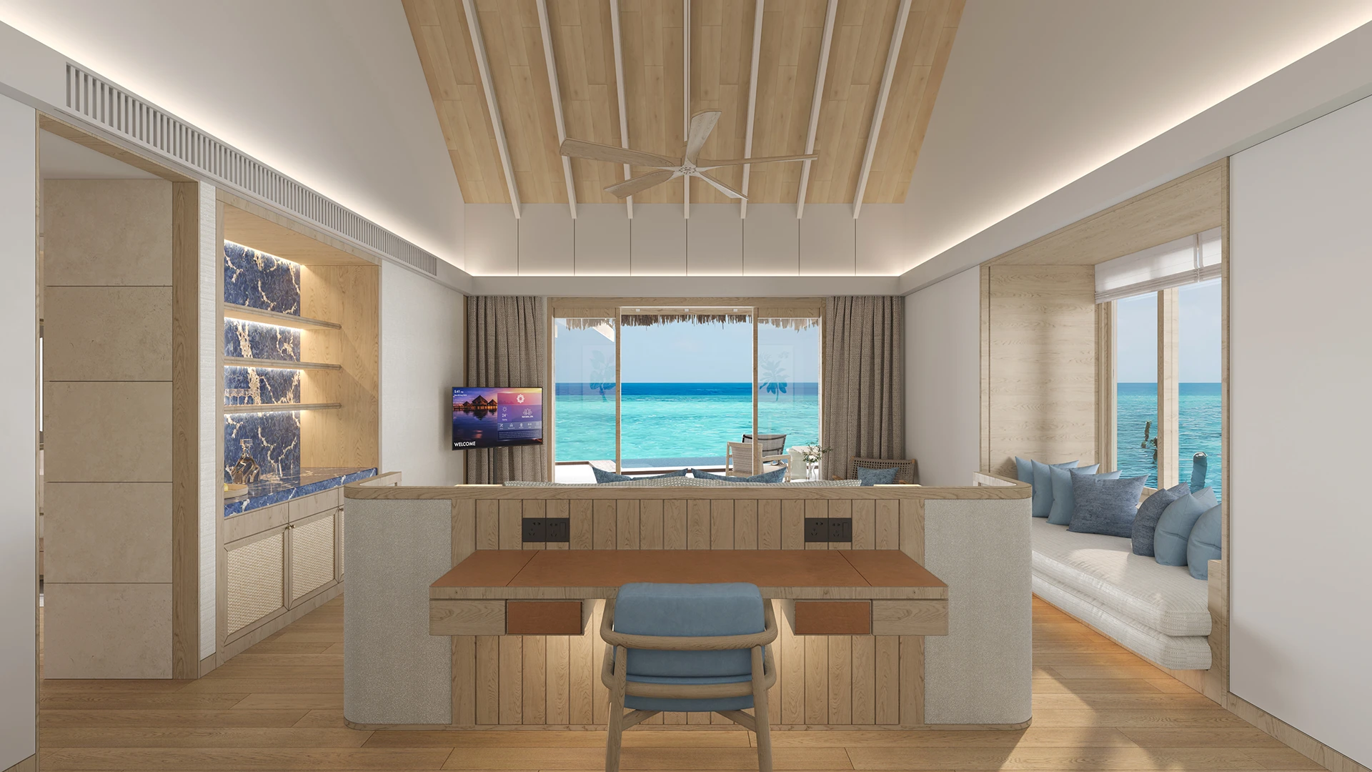 Water Bungalow with Pool — бассейн на террасе над водой