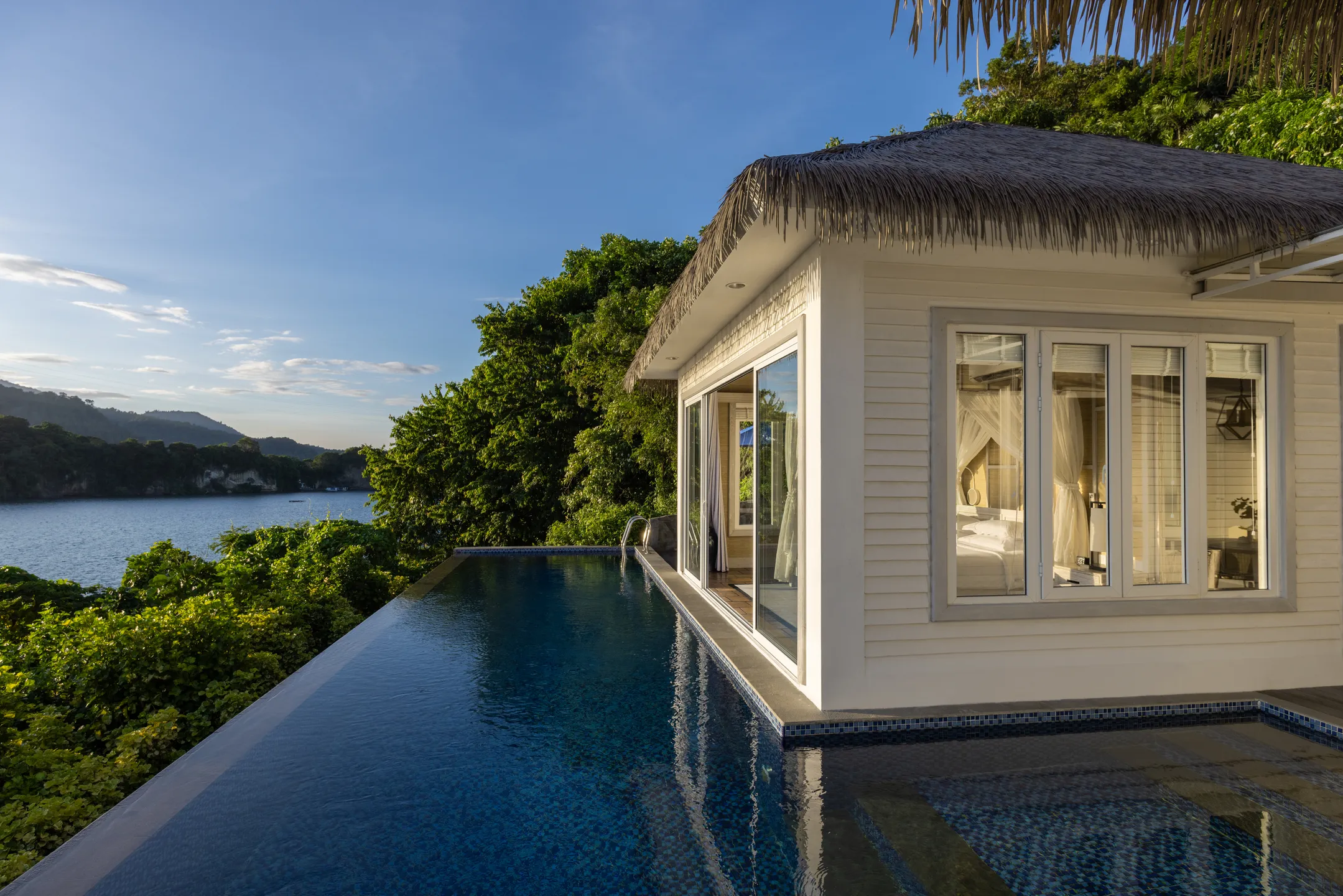 Cliffside Villa with its infinity pool above the strait
