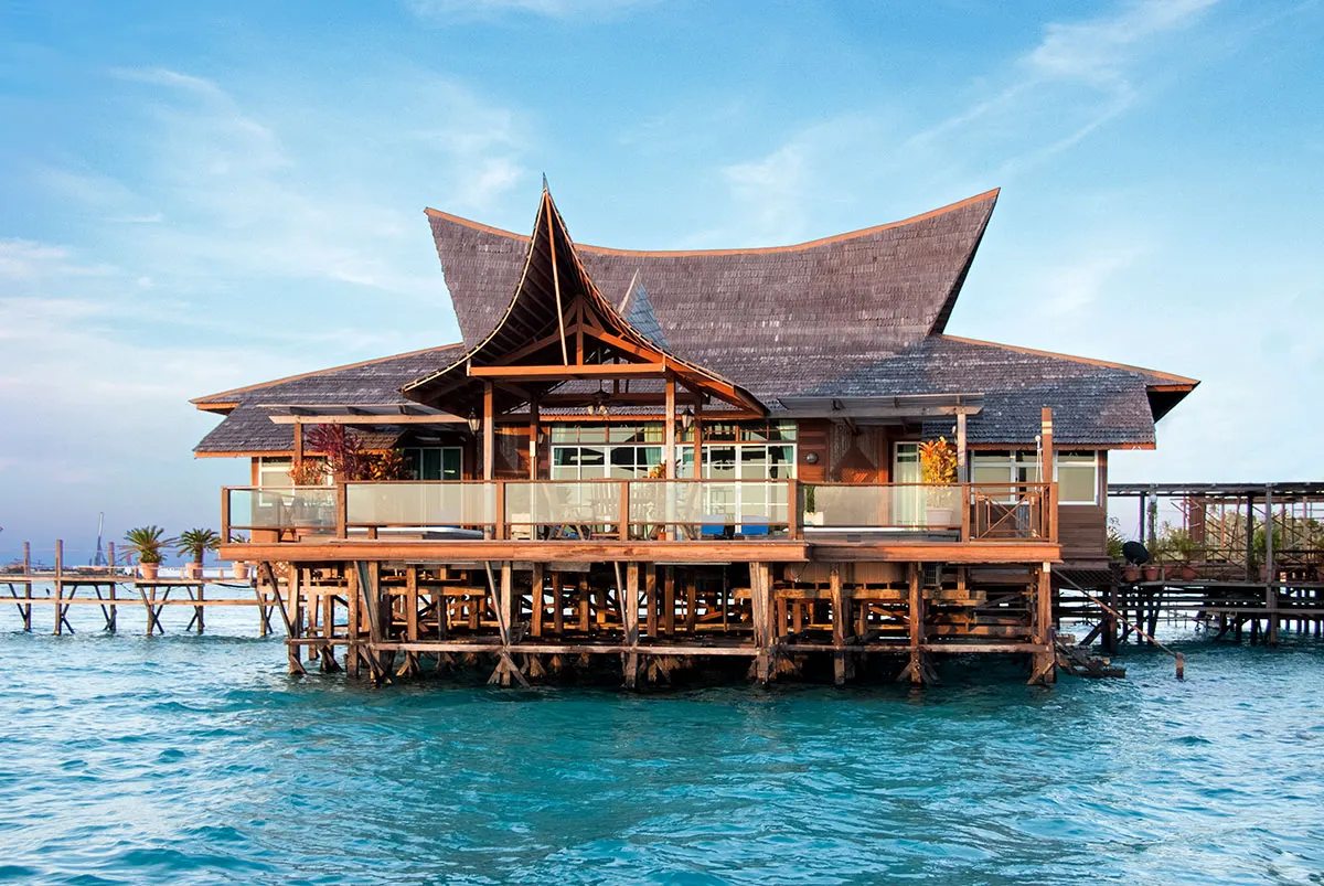 The main pavilion over the water
