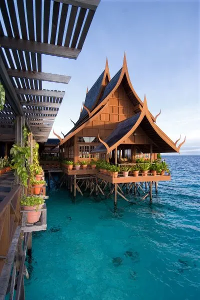 Tower pavilion over the shallows