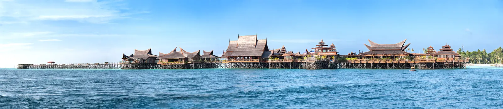 Panorama of the resort from the sea