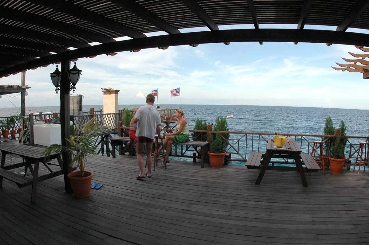 Open deck over the sea