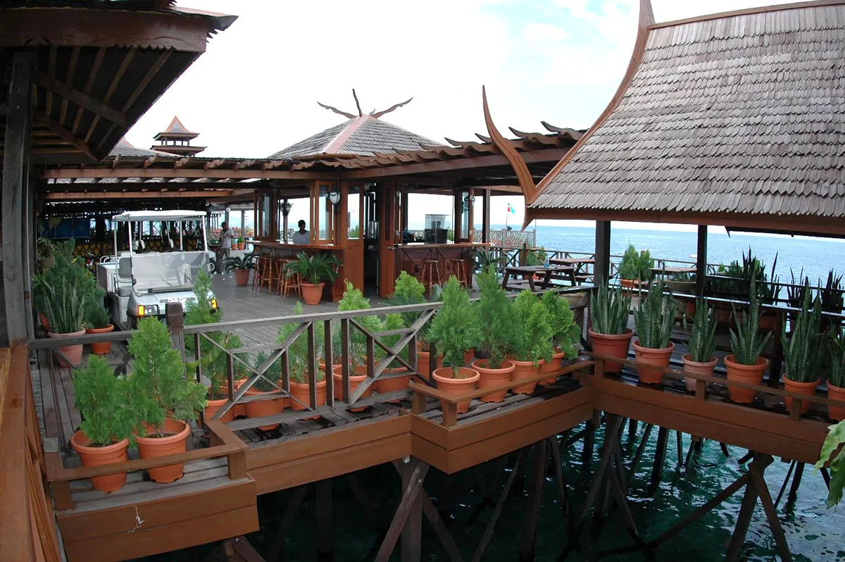 Terrace with potted plants
