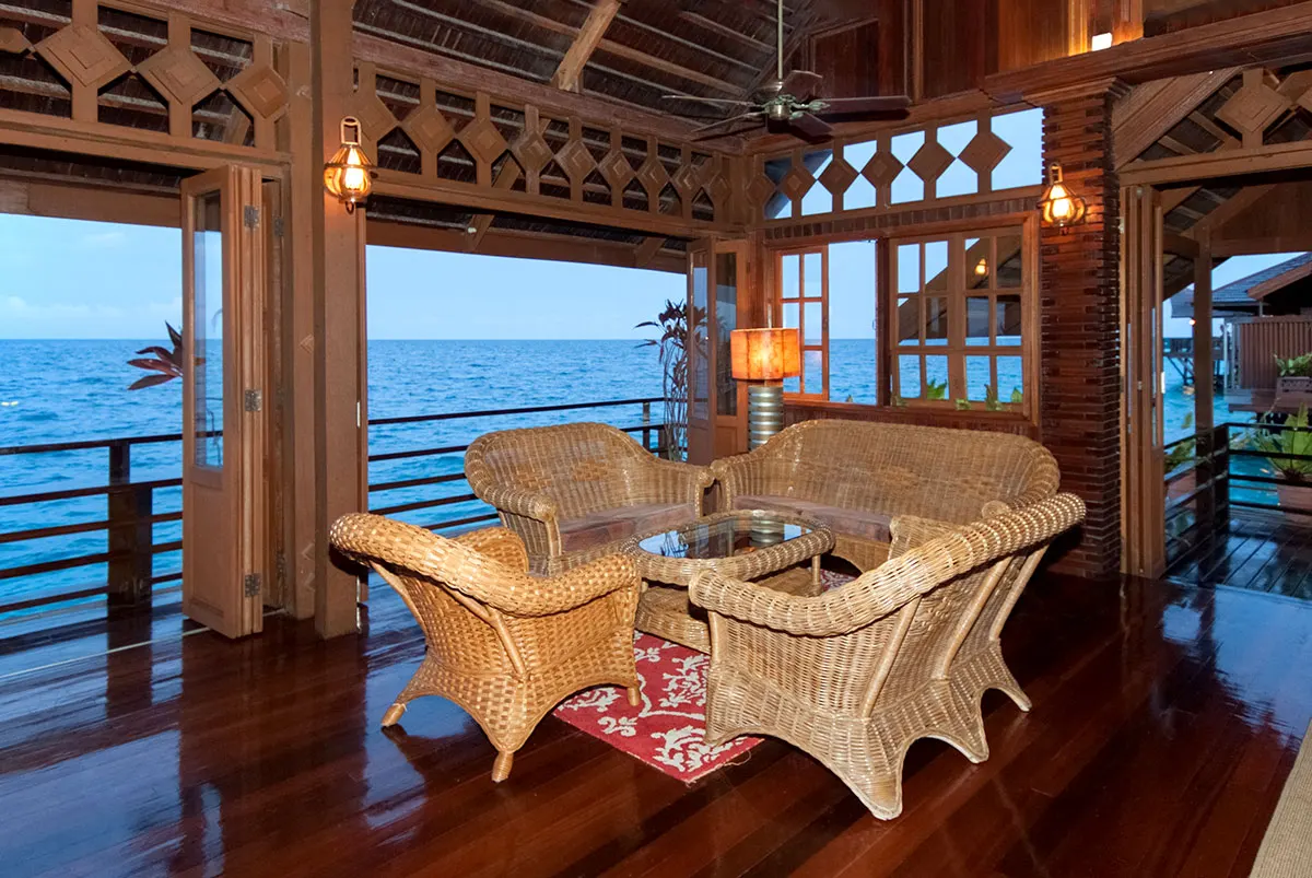 Sitting area with a sea view