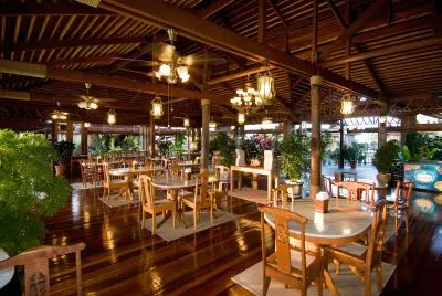 Dining hall with timber tables