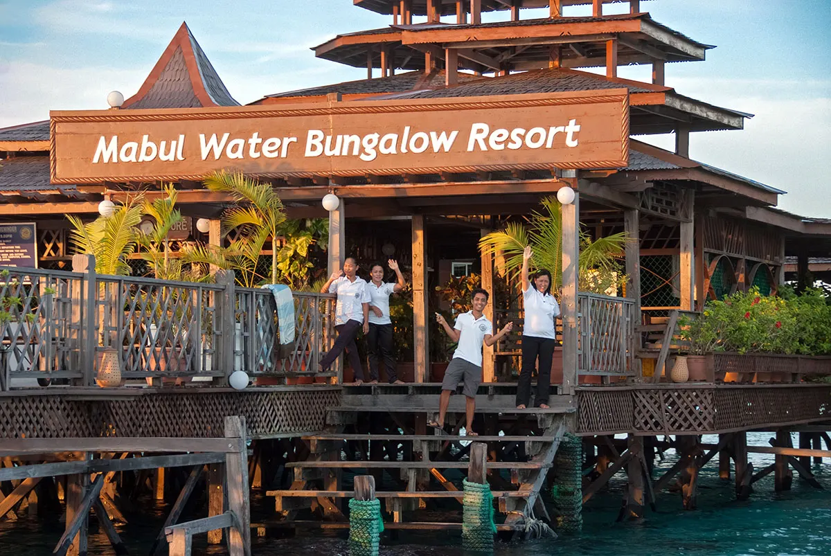 Entrance to the resort from the jetty