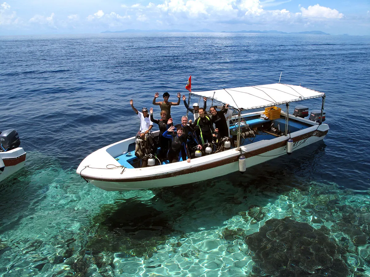The resort dive boat