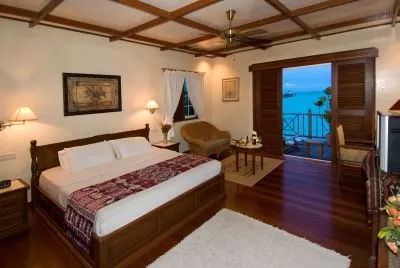 Bed and the door to the balcony