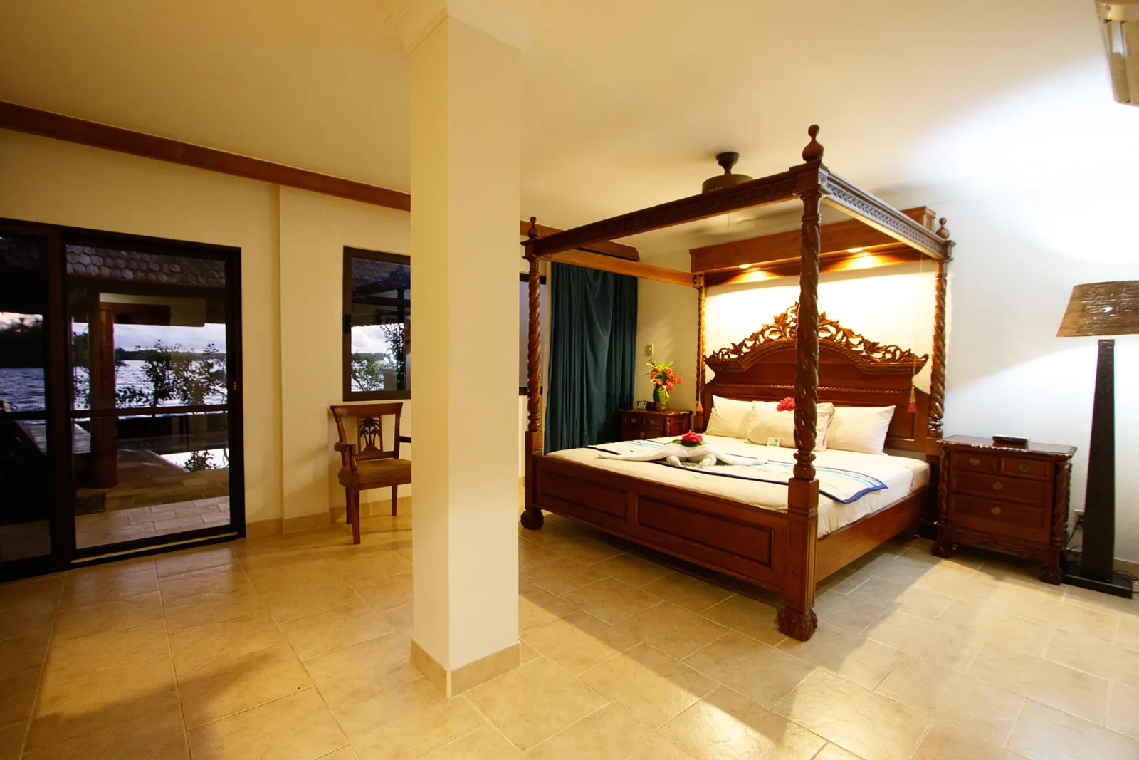 Deluxe Ocean View — a spacious room with a king bed