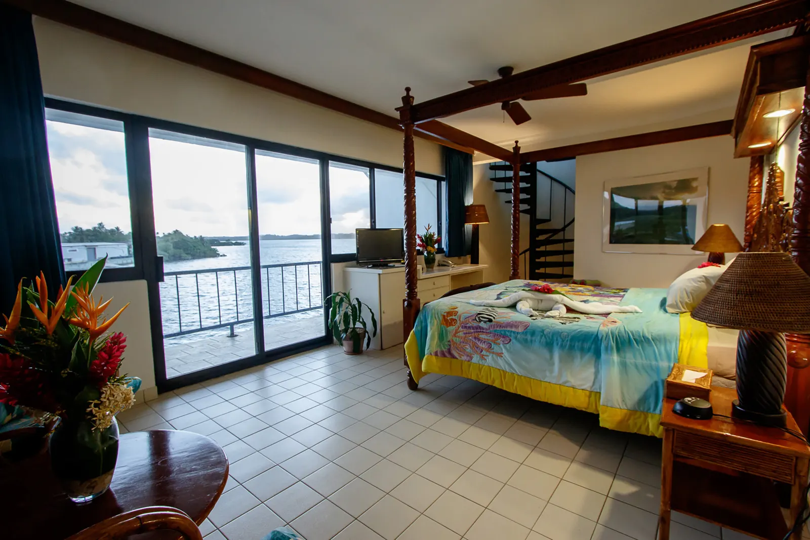 Ocean View Room — balcony looking over the Mnuw