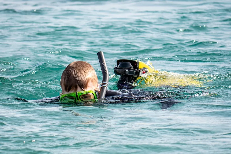 Snorkelling at the house reef entry