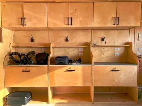 Workstations in the camera room
