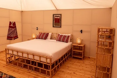 Inside a royal tent