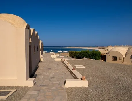 Bedroom of a Sea Front Deluxe chalet
