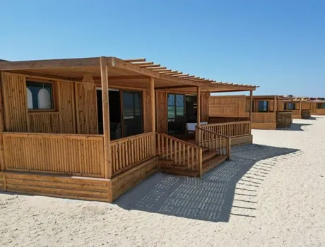 Wooden Nano Suites on the sand