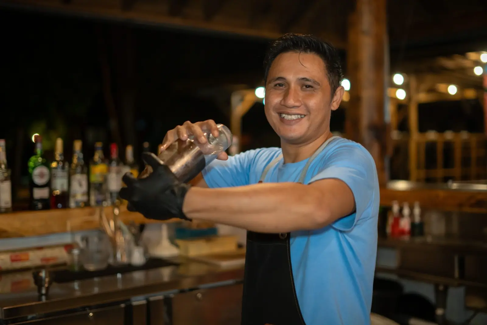 Bartender at the bar