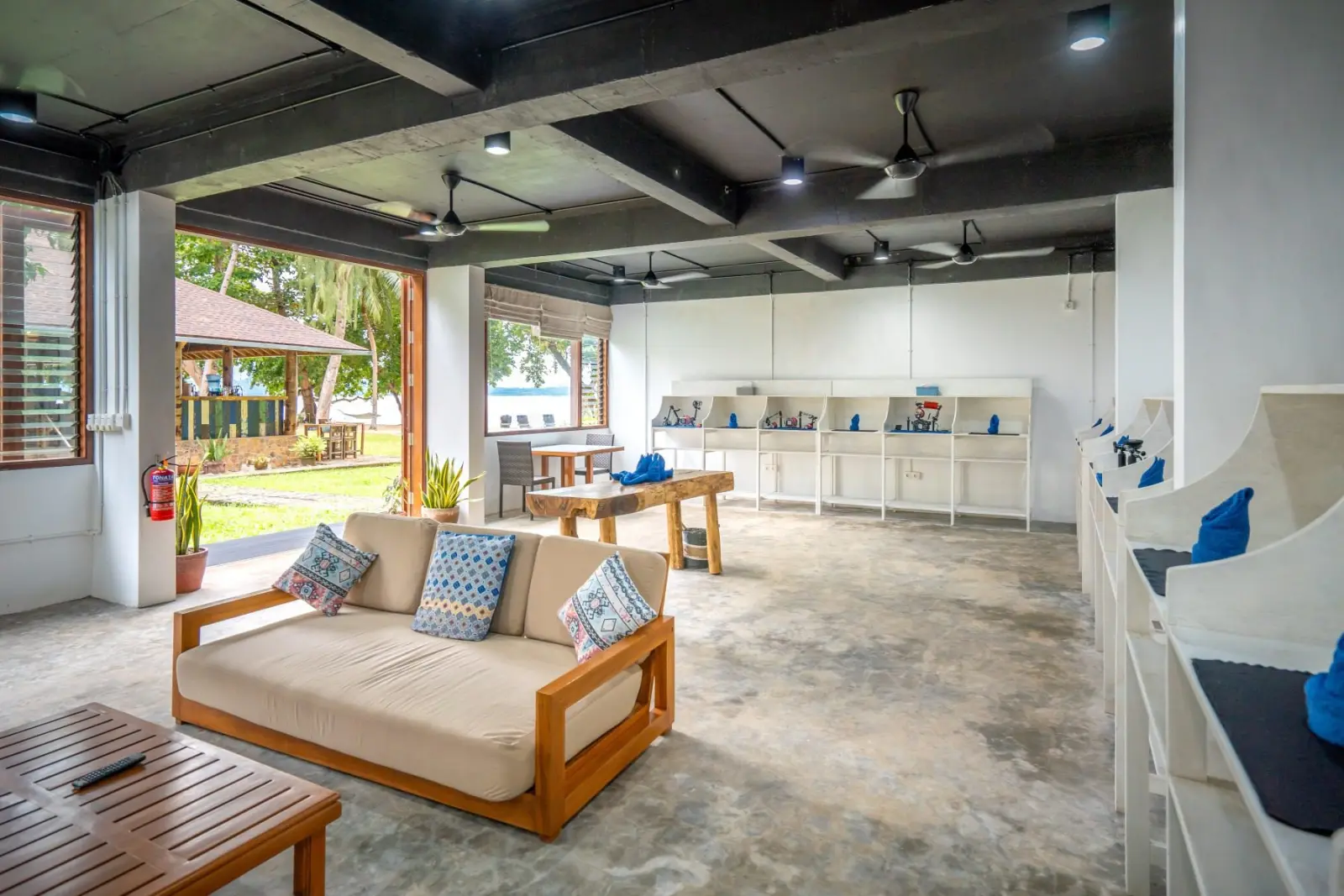 Inside the dive centre