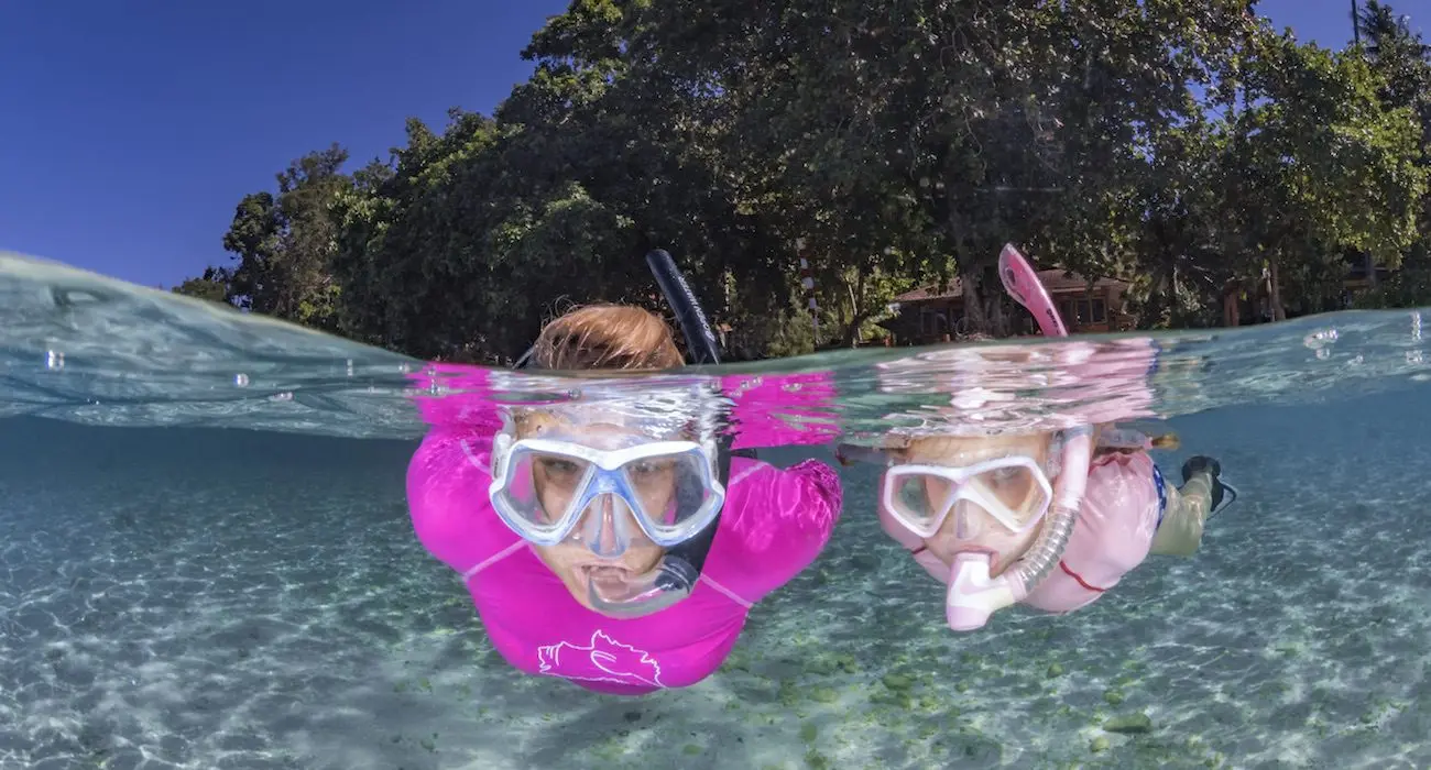Snorkeller at the surface
