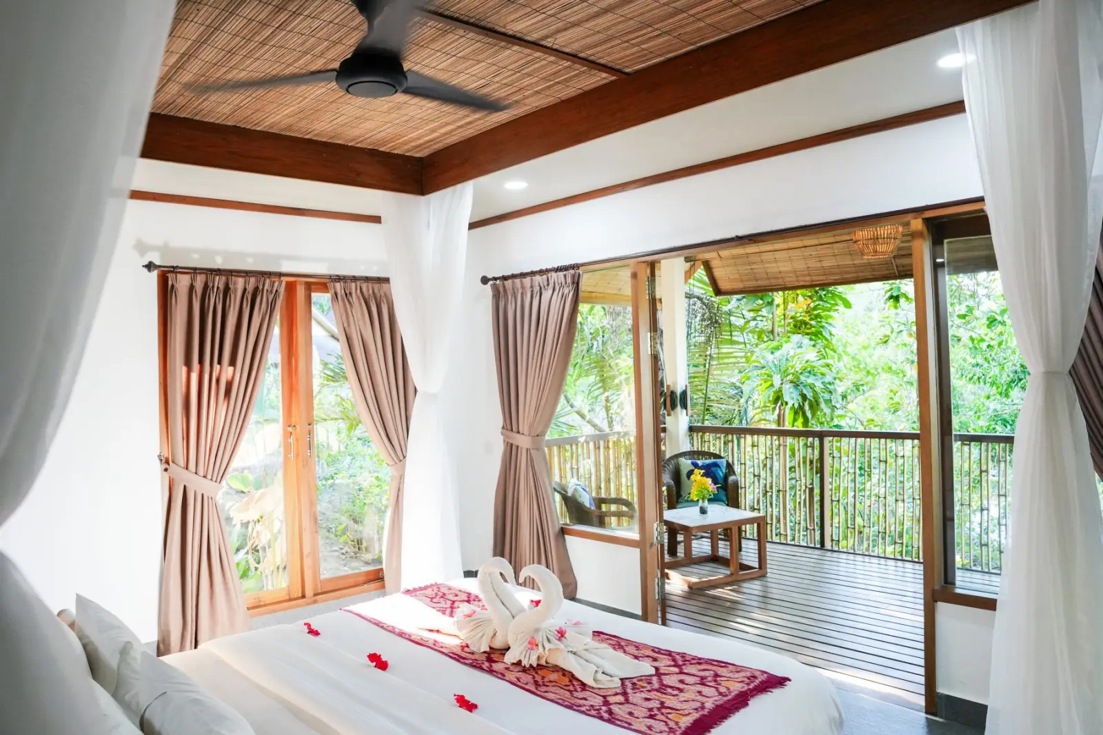 Bedroom with large windows
