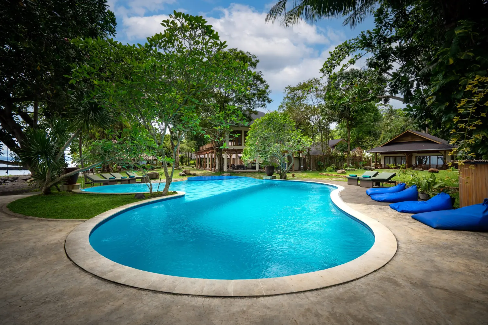 The resort pool in the garden