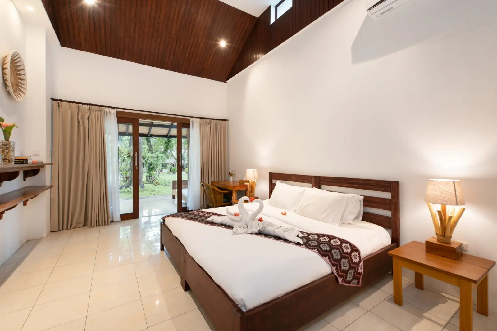 Cottage bedroom with a king bed