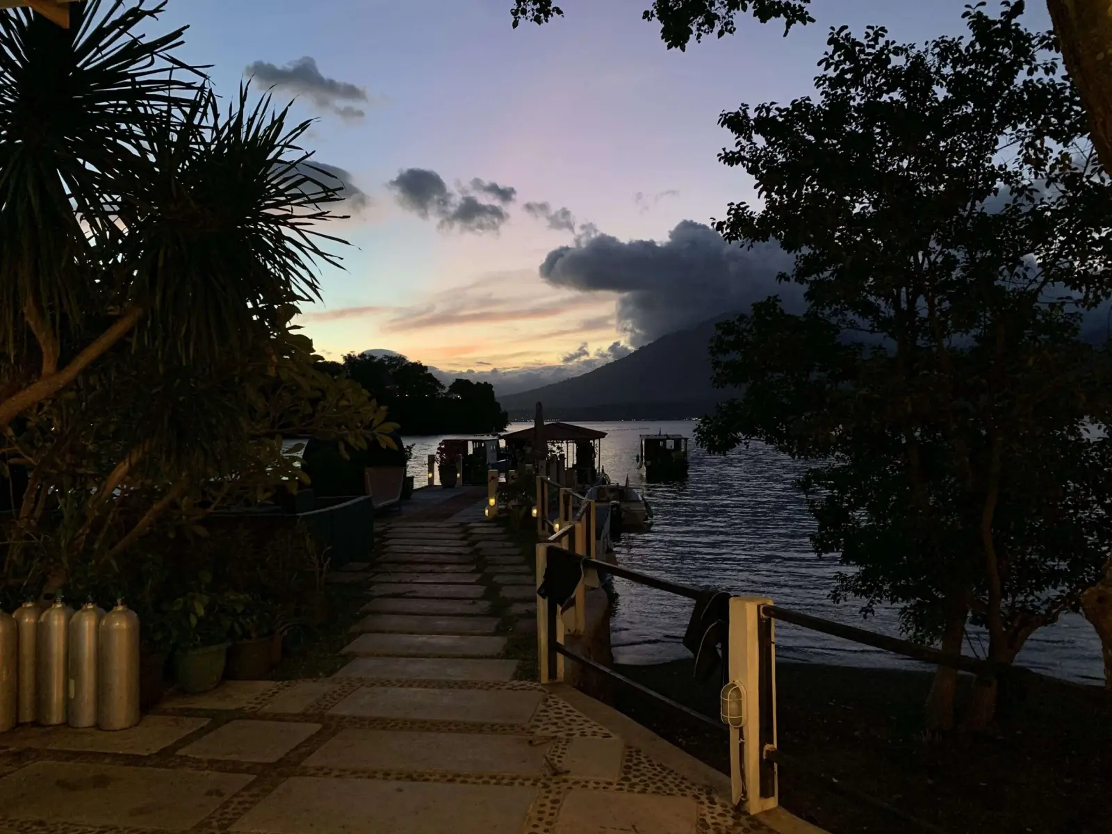 The walkway to the jetty at dusk
