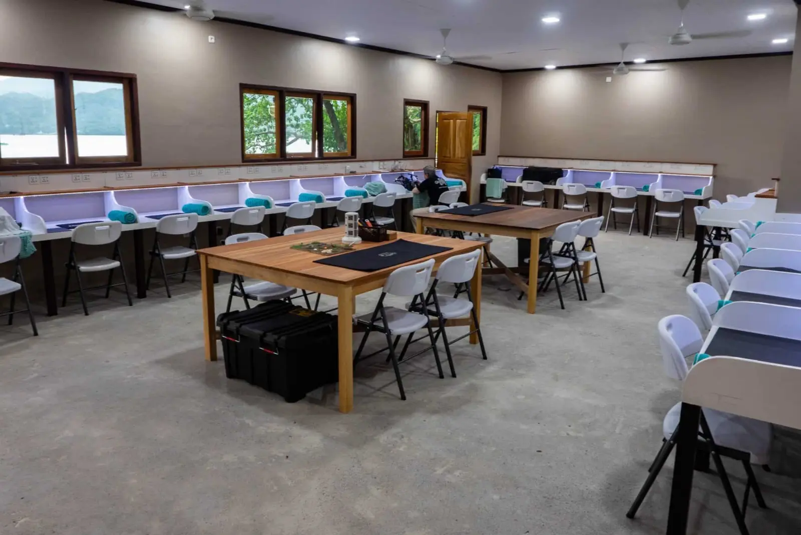 Workstations in the camera room