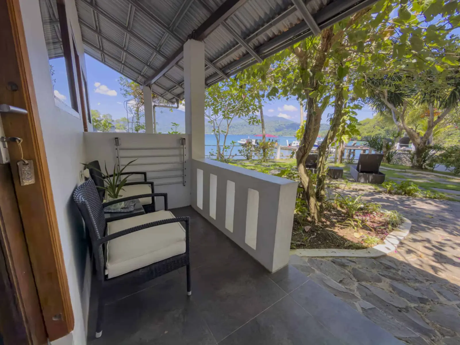 Veranda overlooking the strait