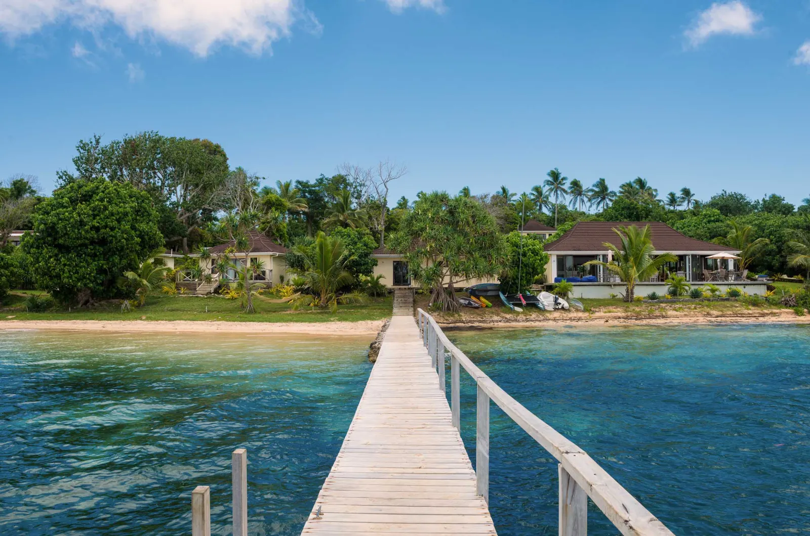 The jetty leading to the resort