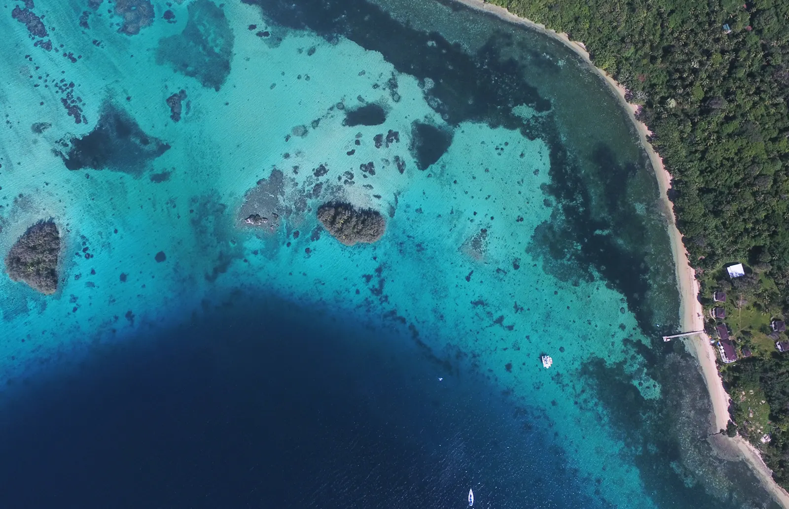Reef and shoreline from the air