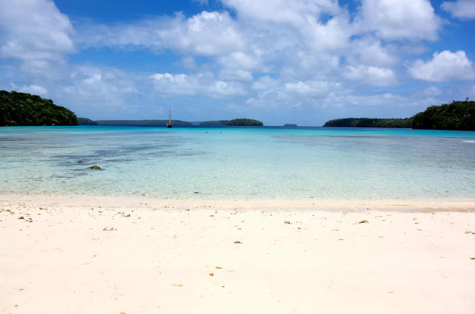 An empty white beach