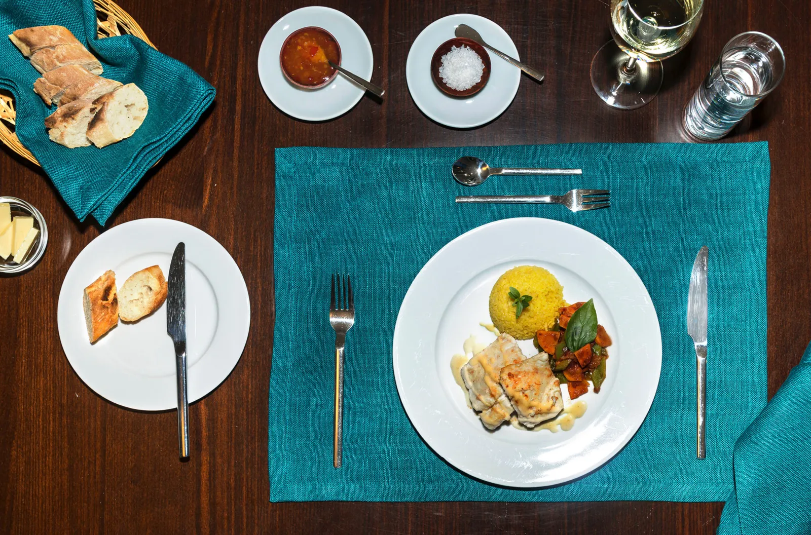 A laid table