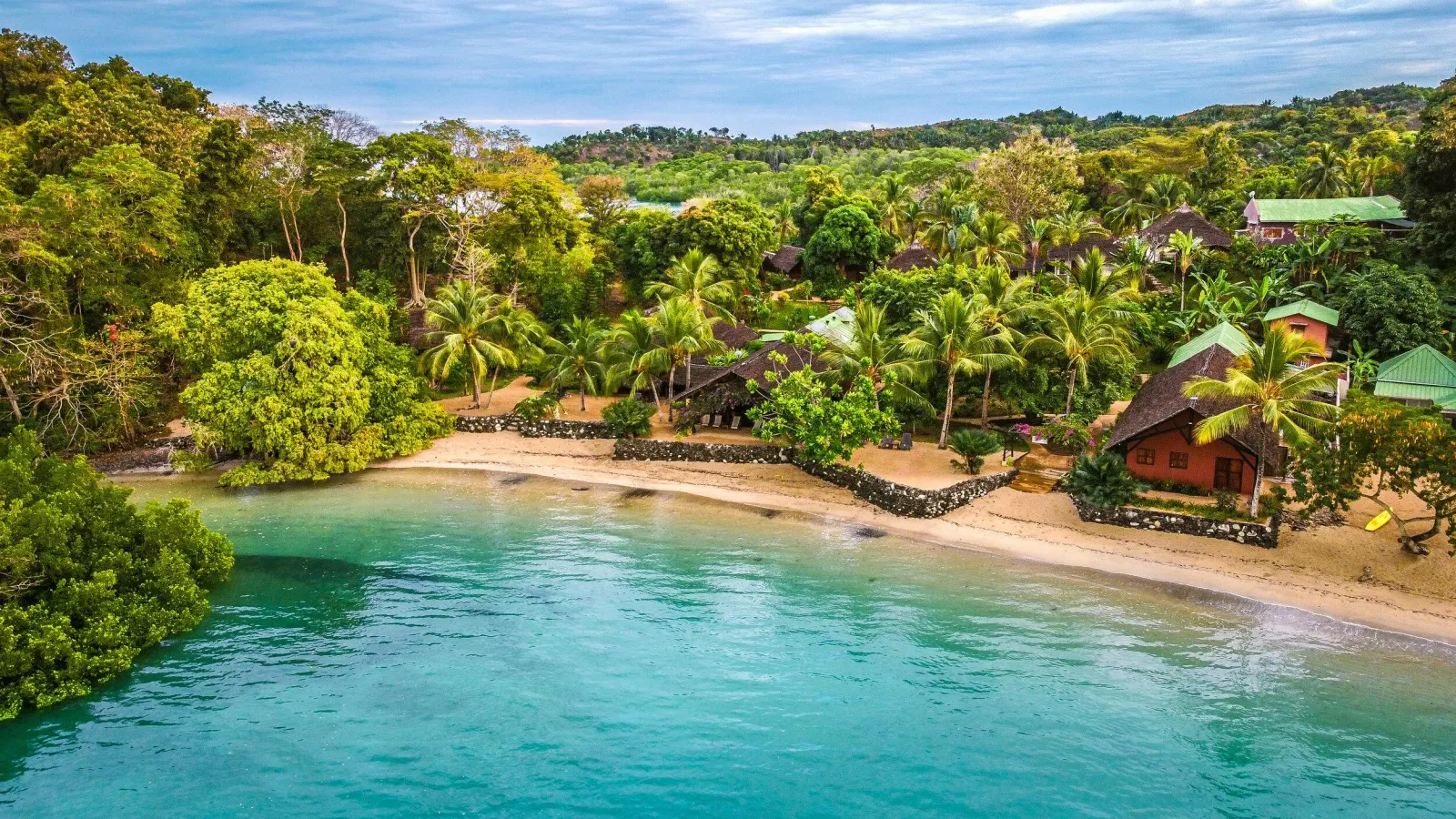 The lodge beach from the air
