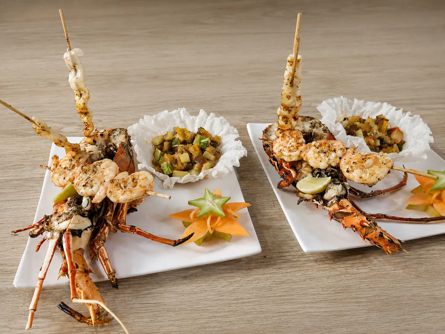 Lobster on plates