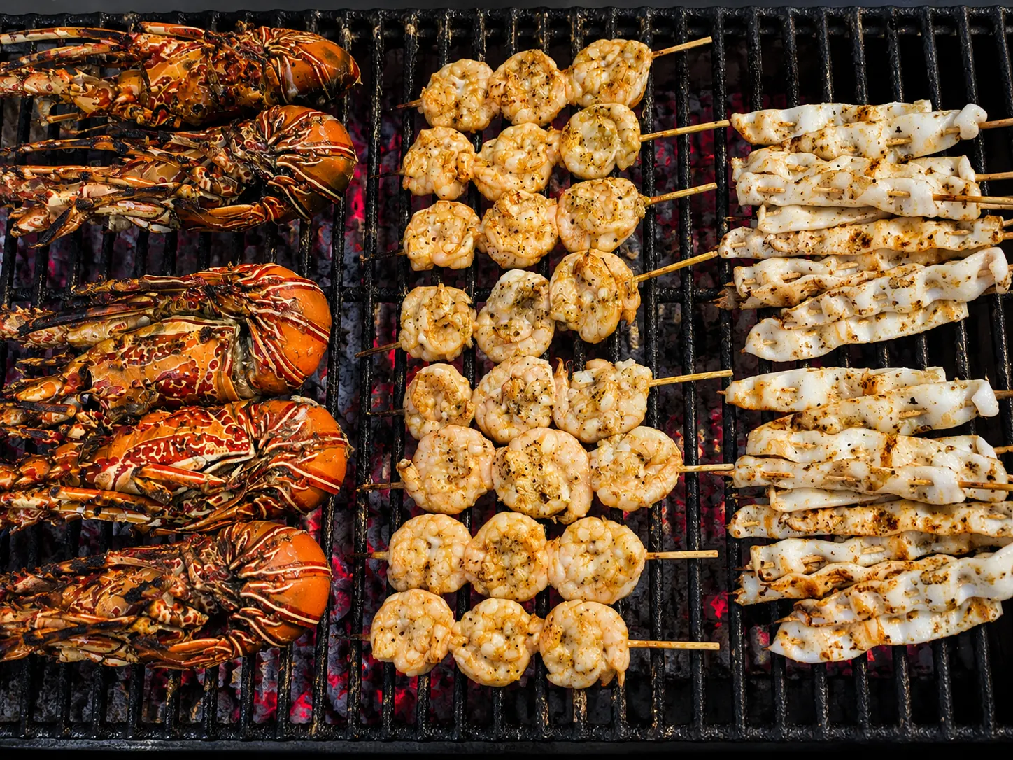 Seafood on the grill