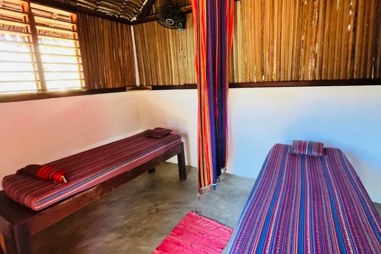 Inside the massage bungalow
