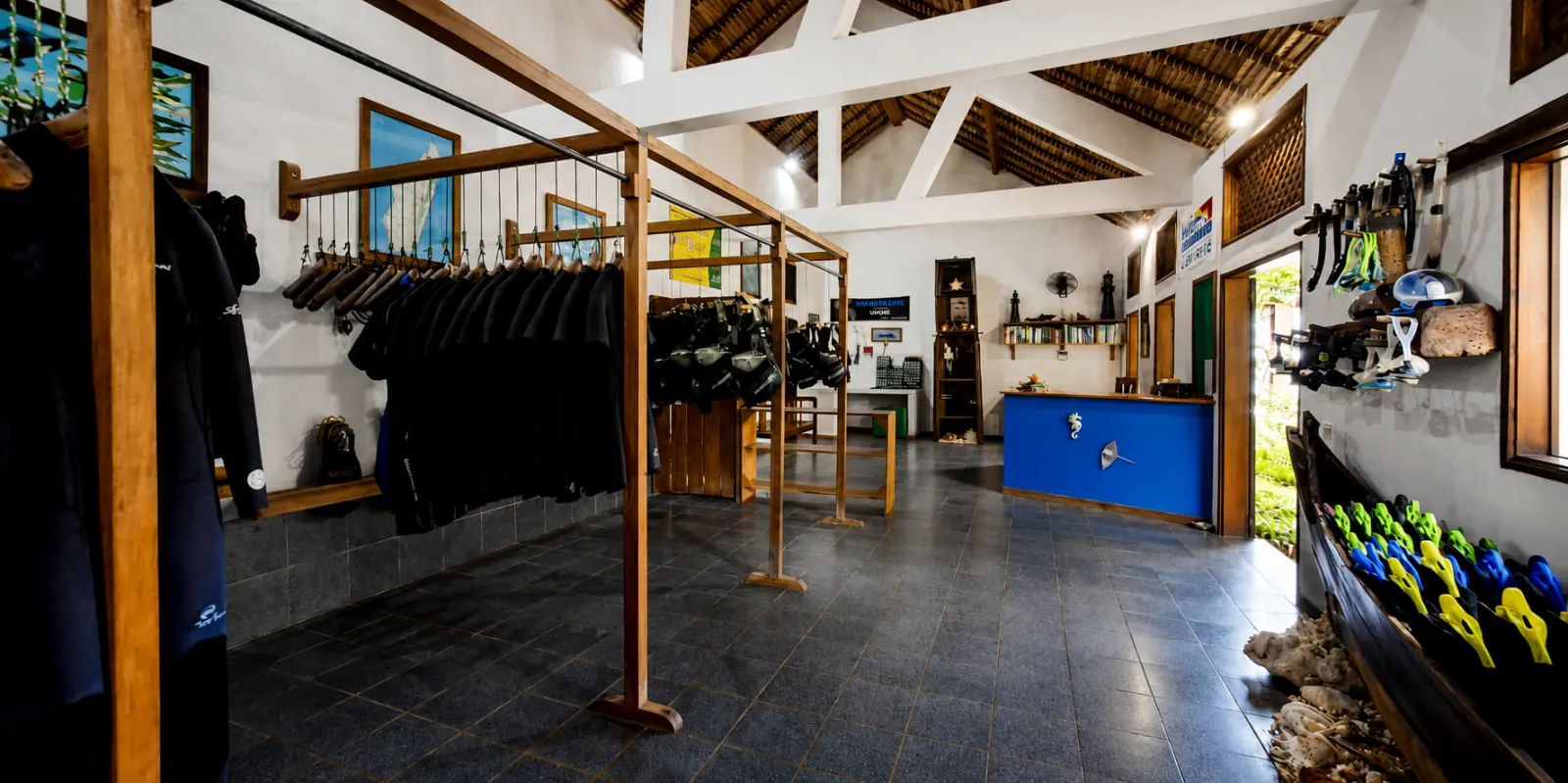 The dive centre with gear