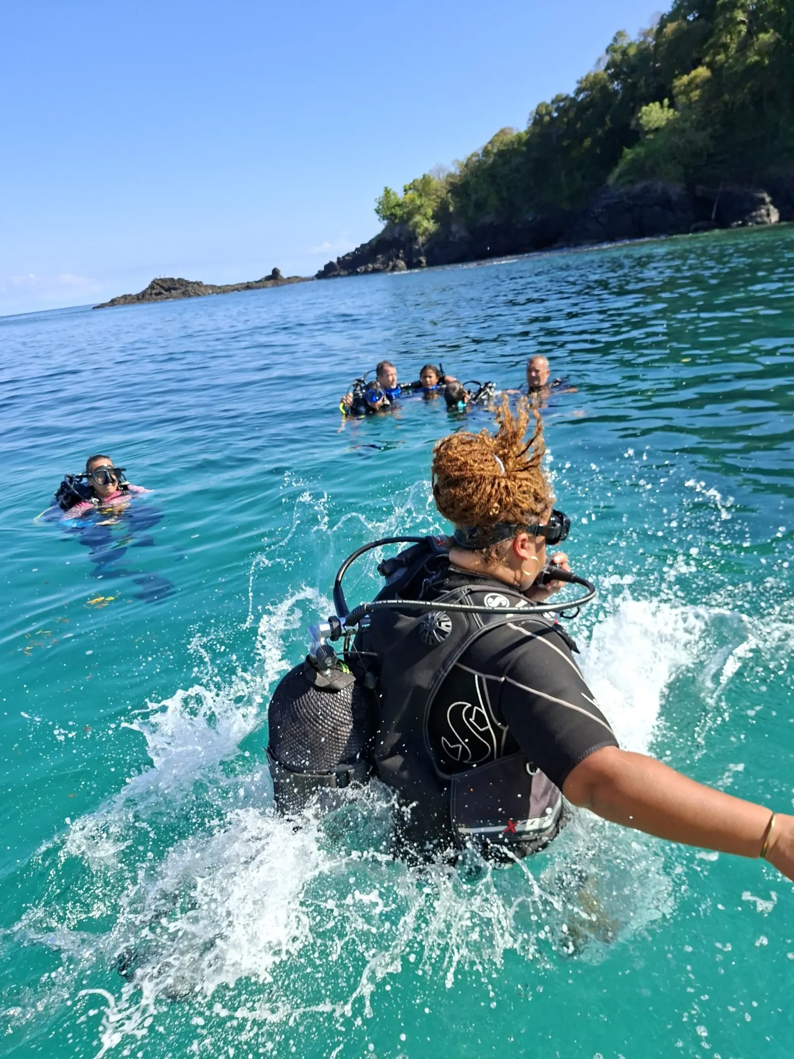 A diver near the shore