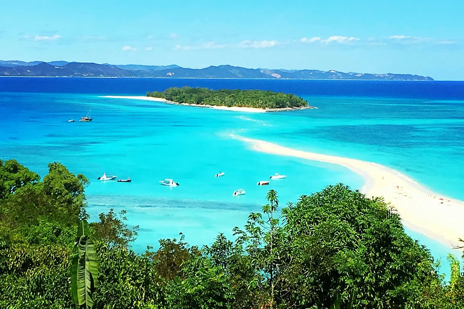 The sand spit of Nosy Iranja