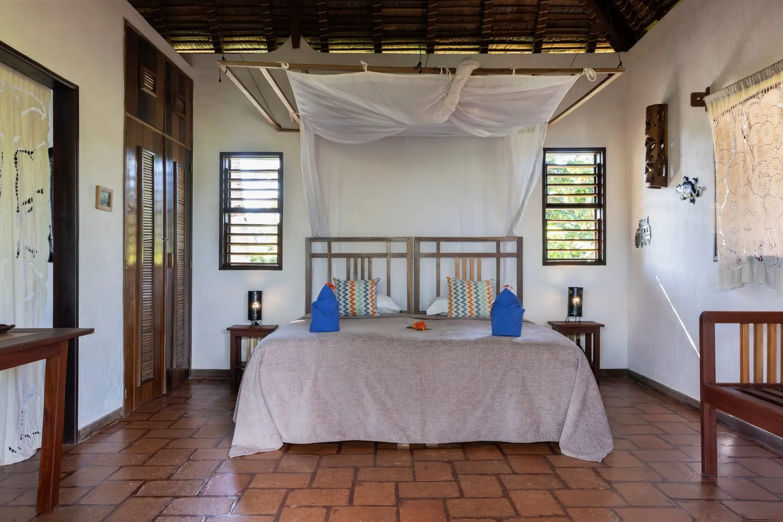 Bed under a canopy