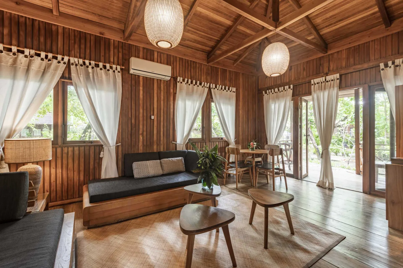 Living area of the two-bedroom garden villa
