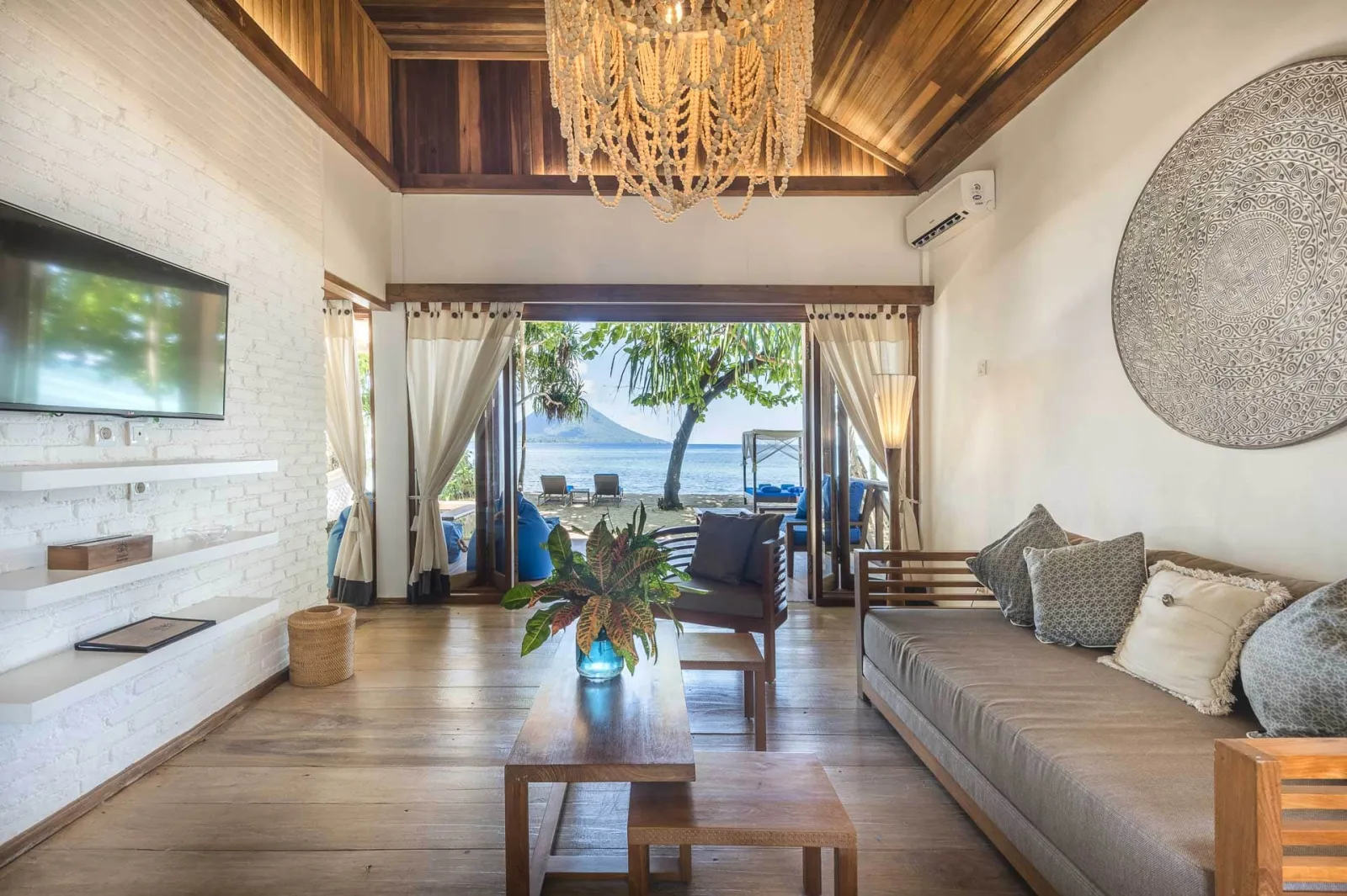 Living room of a Luxury Villa facing the beach