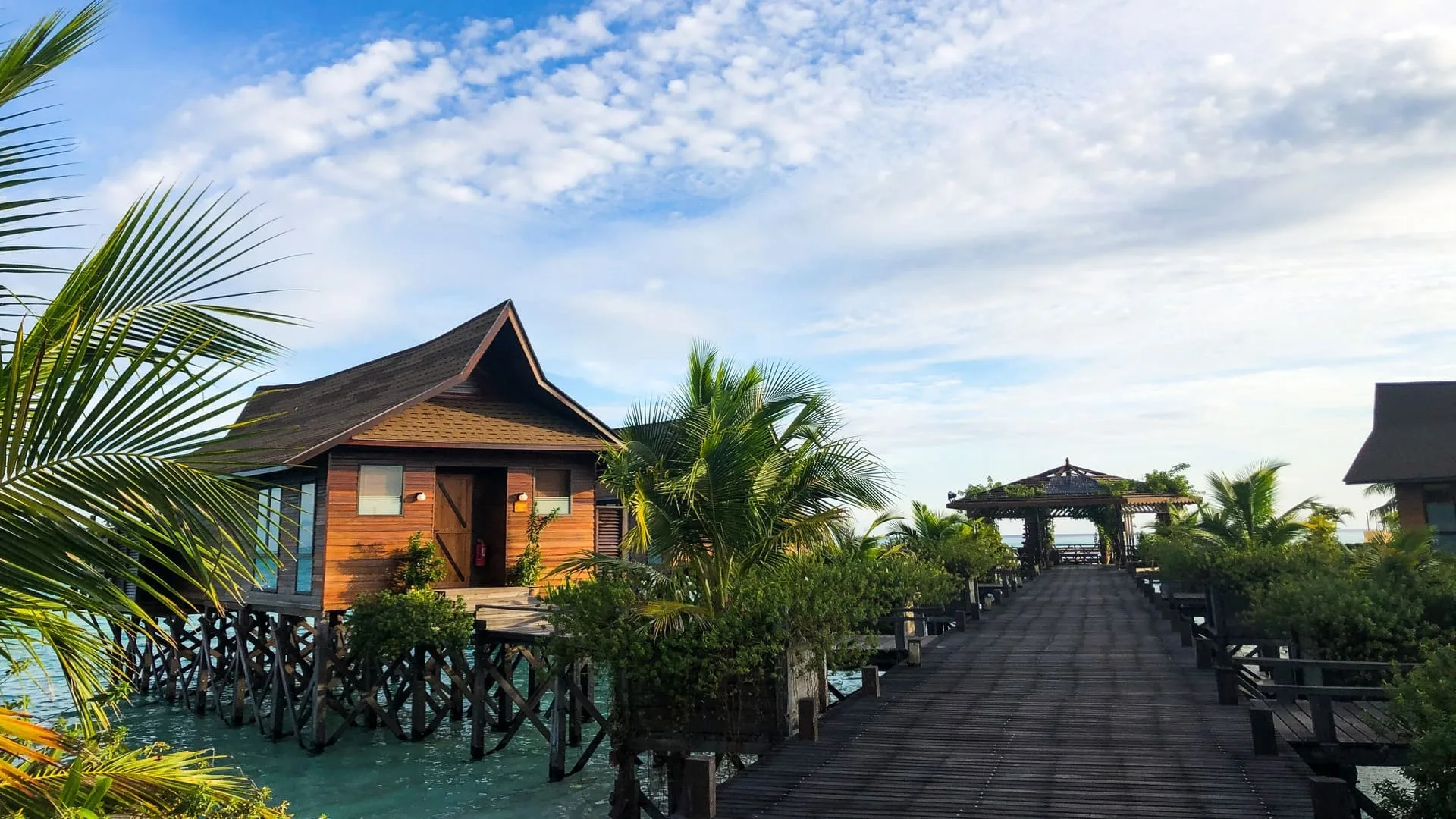 Chalets and timber walkways