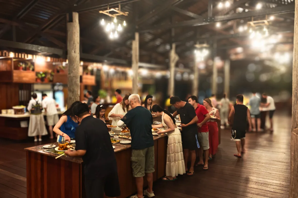 The buffet line