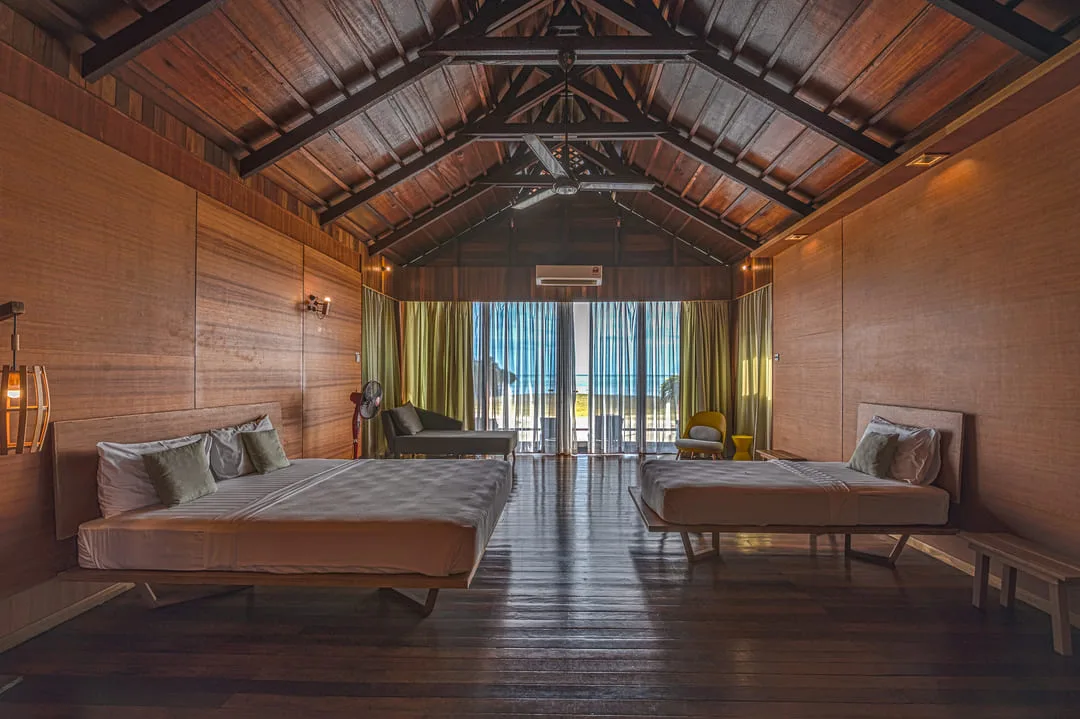 Twin beds in the chalet